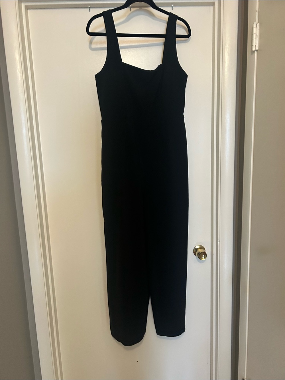 a new day Black Square-Neck Wide-Strap Jumpsuit